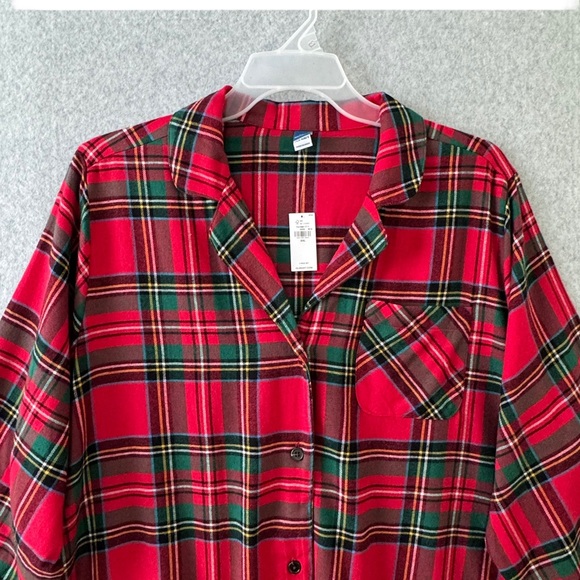 Old Navy Womens Flannel Pajama Set Size XXL Red Tartan Plaid Classic Holiday New - Picture 5 of 16